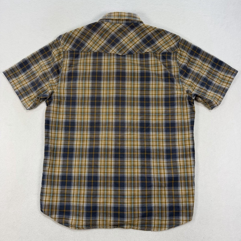 Ariat Retro Fit Pearl Snap Western Short Sleeve Button Up Shirt Mens Small Blue - Picture 3 of 6